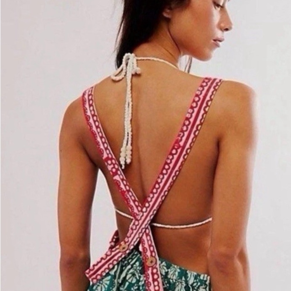 NWOT Free People Palm Bay Printed Relaxed Romper Small